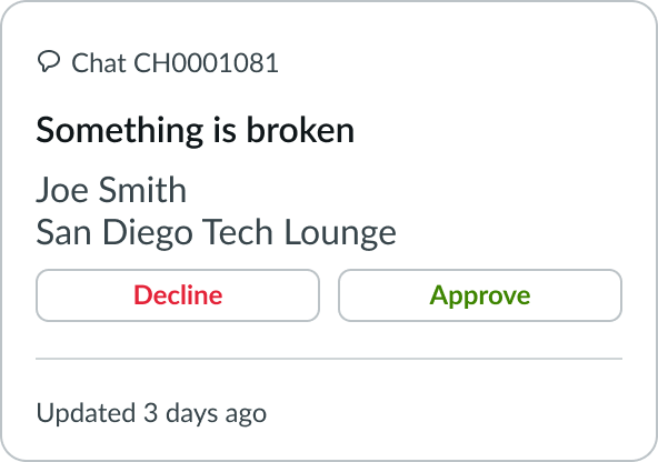 no interaction applied to the card so the user can engage with it