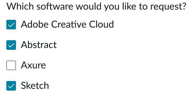 checkboxes used to select multiple options