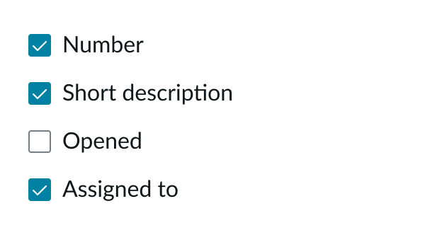 group of checkboxes