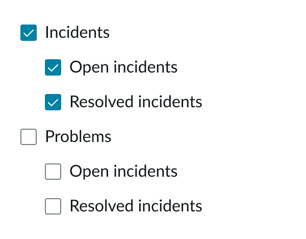 hierarchical group of checkboxes