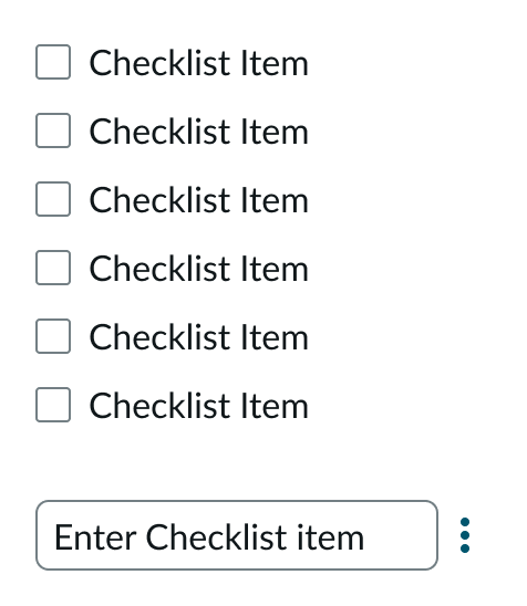 default state of a checklist