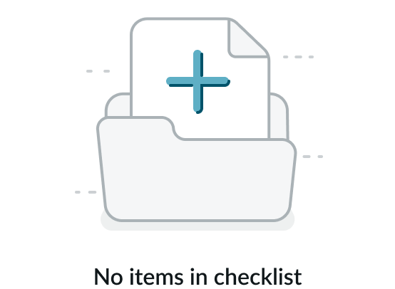 Shows the empty state message when no items have been added to a non-editable checklist
