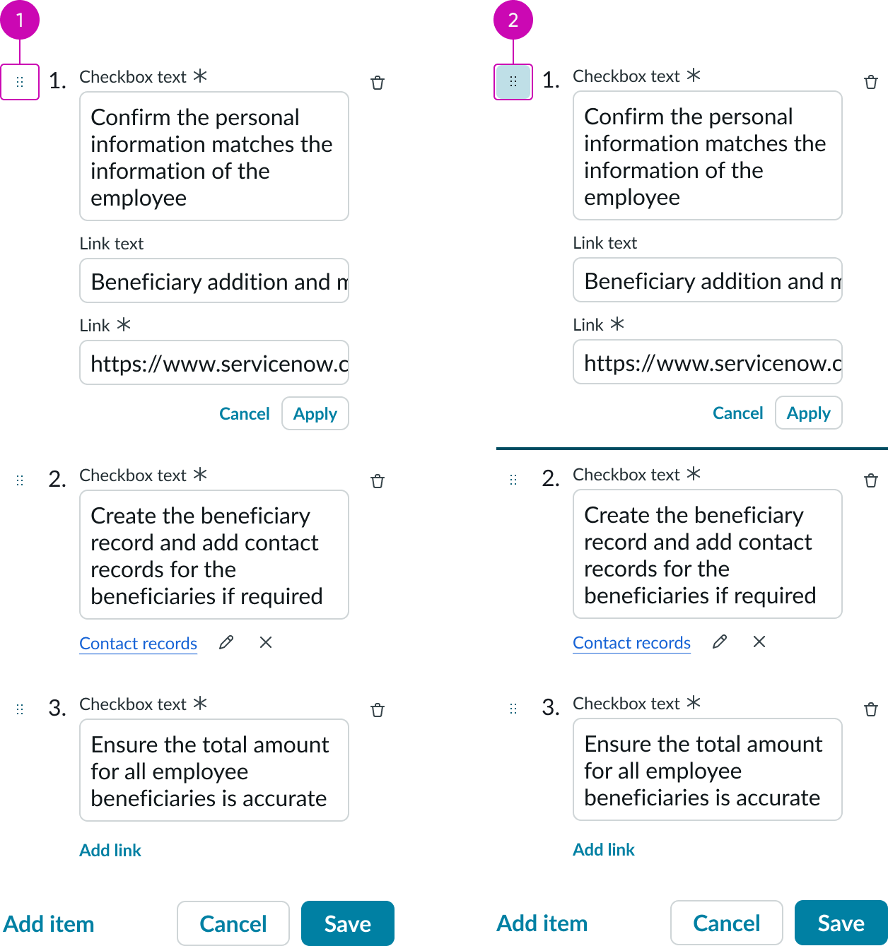 Reordering focus