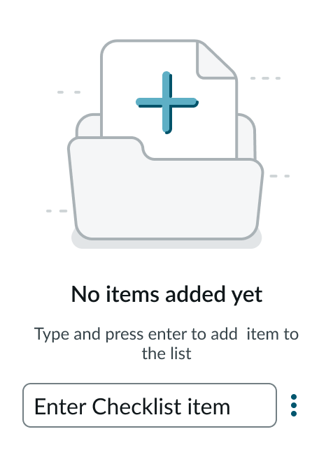 empty state in an editable checklist