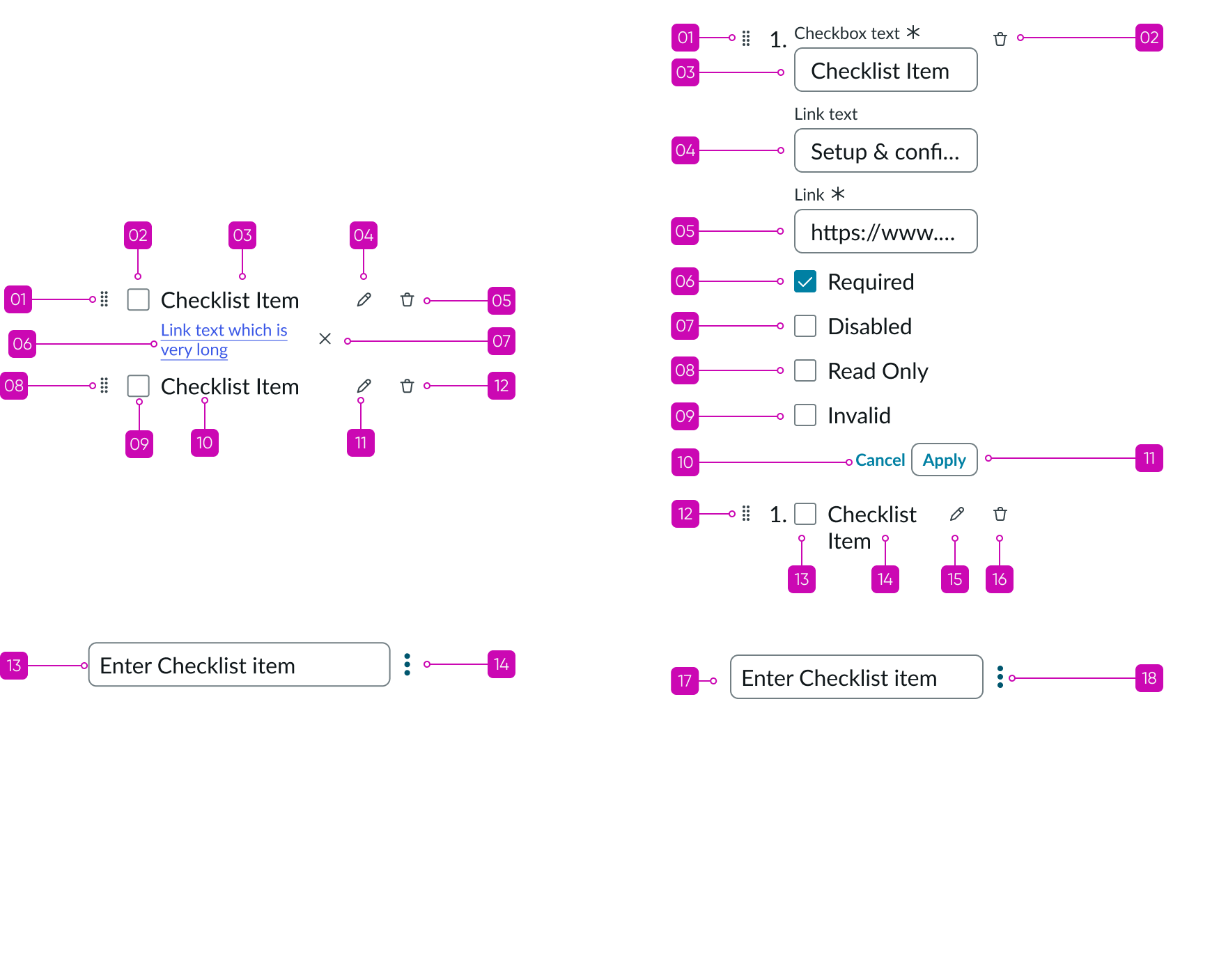 keyboard tab order in a checklist