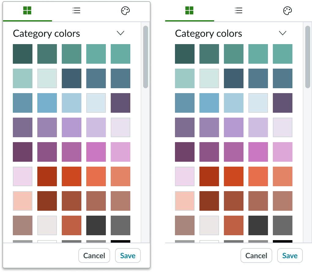 color picker palette view