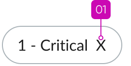 Shows the tab action on the close icon in a pill component used in a multiple condition statement