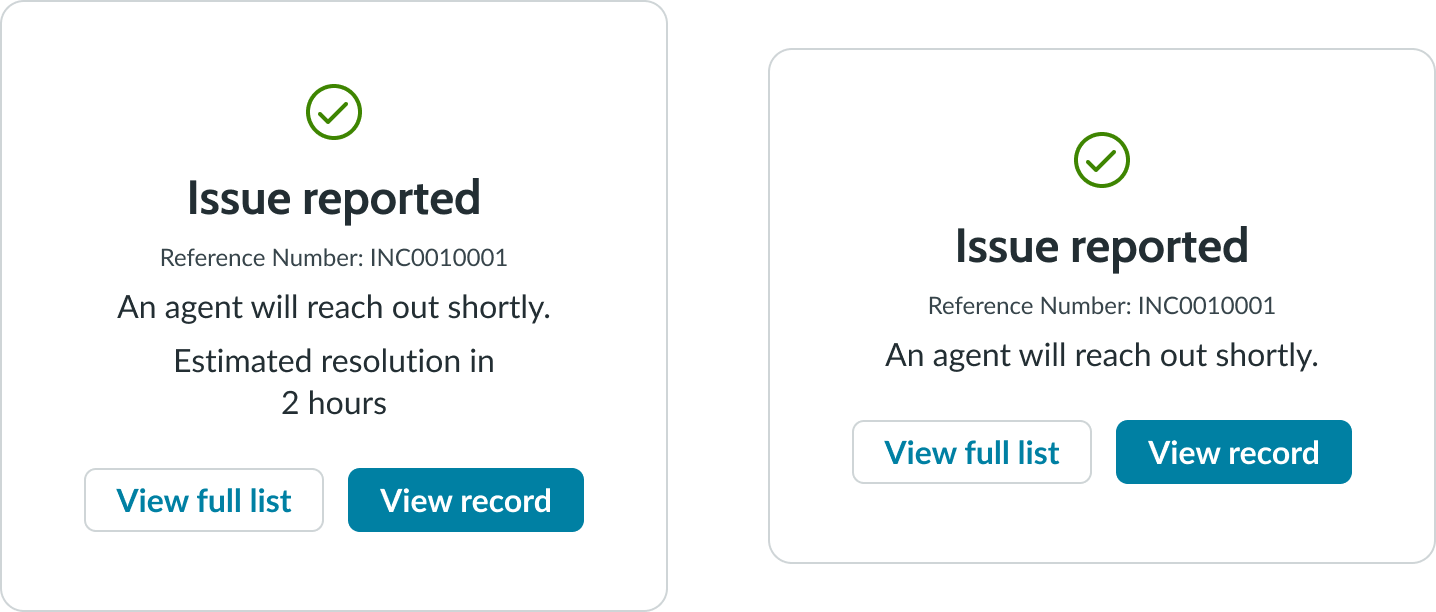 side by side examples showing how content shifts to occupy space when a subcomponent isn't used