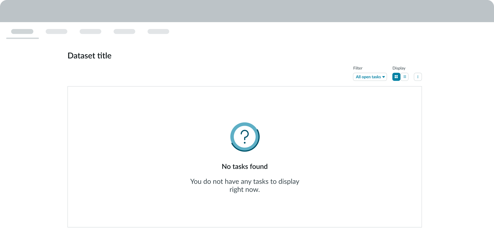 empty state message when no results found