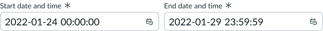 Date-time-interval input fields displayed side-by-side.