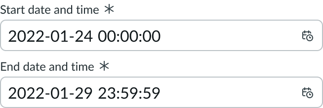 Date-time-interval input fields vertically stacked.
