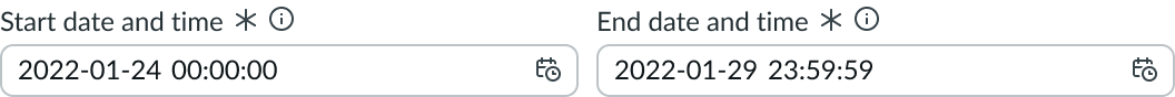 Date-time-interval in the small size.