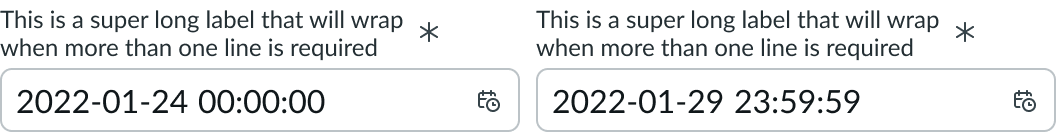 Shows component with wrapped label text