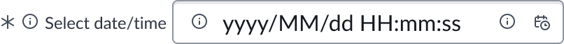 Shows date-time in the horizontal layout.