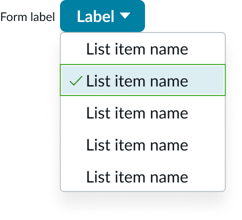 Example of a selected dropdown trigger