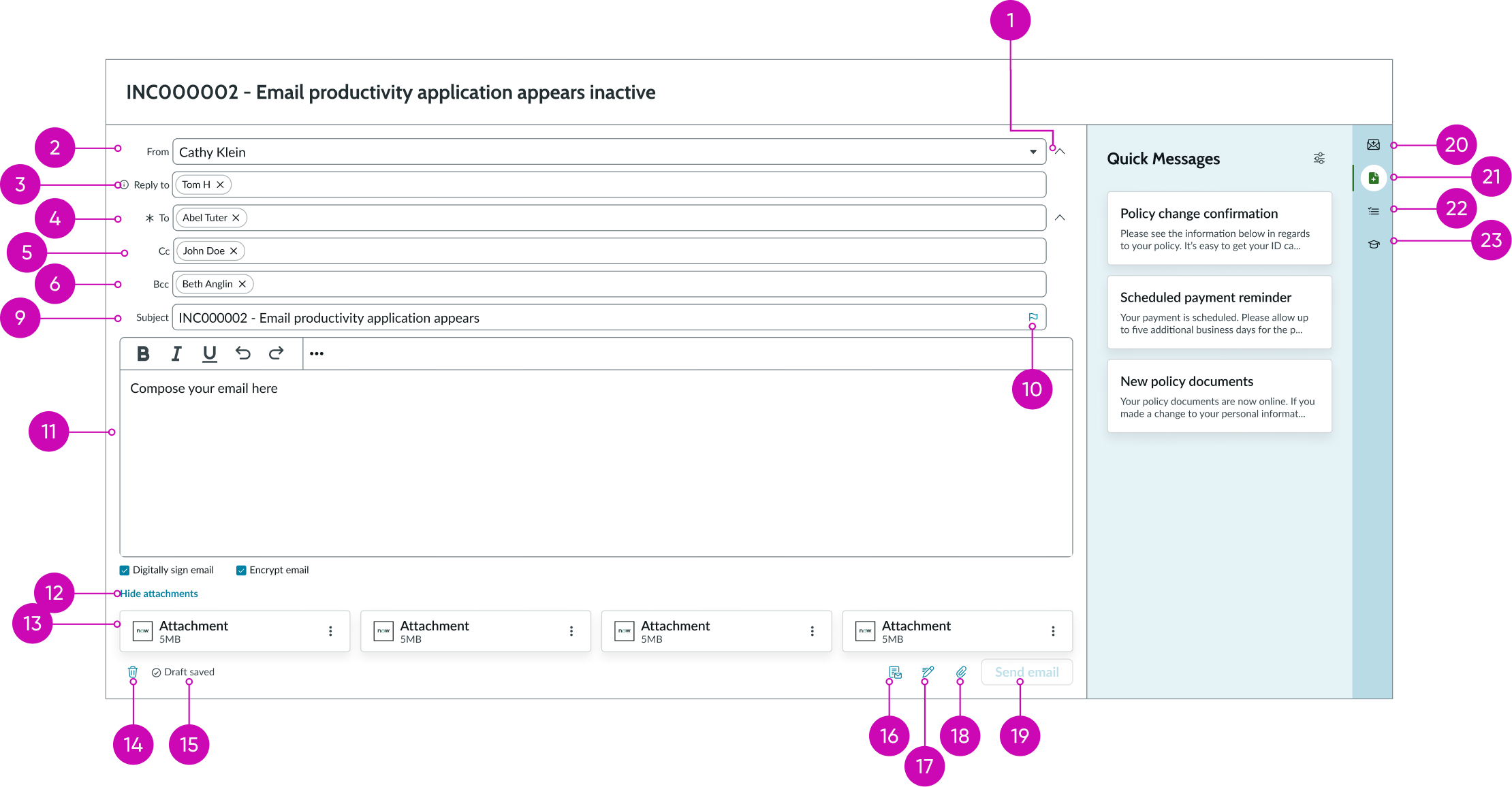 Anatomy image of the email composer component