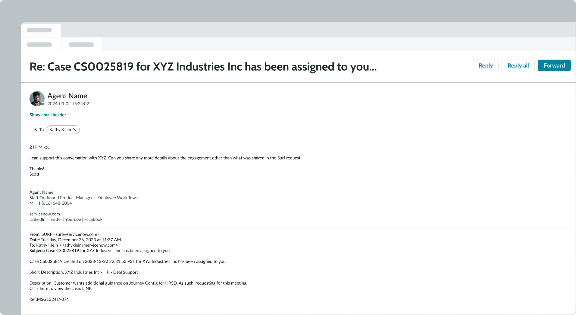 Example of a truncated subject line that was too long for the container