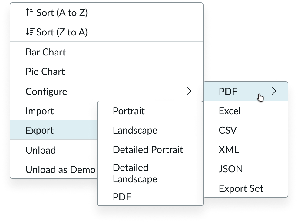 Flyout menu: parent menu, first child menu to the right, second child menu to the left of the first child, overlapping with the parent menu