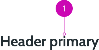 Anatomy displaying the Primary header variant.