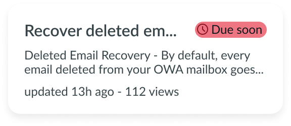 card with a red highlight value and 'Due Soon' label