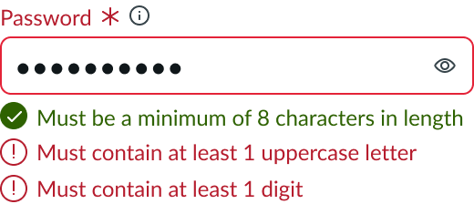 password field message example