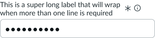 Shows component with wrapped label text