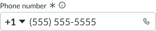 asterisk next to the label to show that the field is required