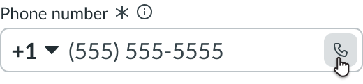 phone number with the ability to call that number by selecting the phone icon