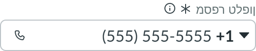 phone number input field reading right-to-left, with label on right and phone icon on left