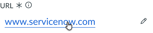 URL input field displaying a URL that the user can select