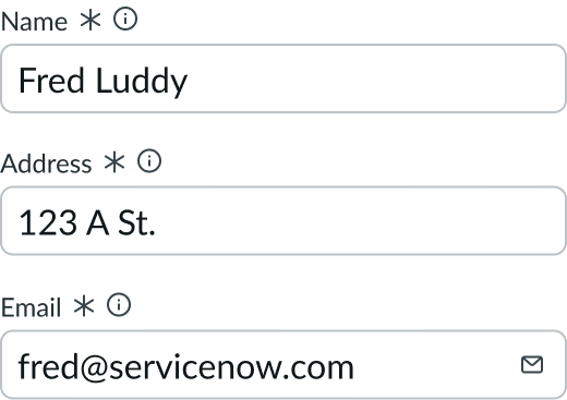 input fields used to collect personal information