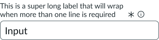 Shows component with wrapped label text