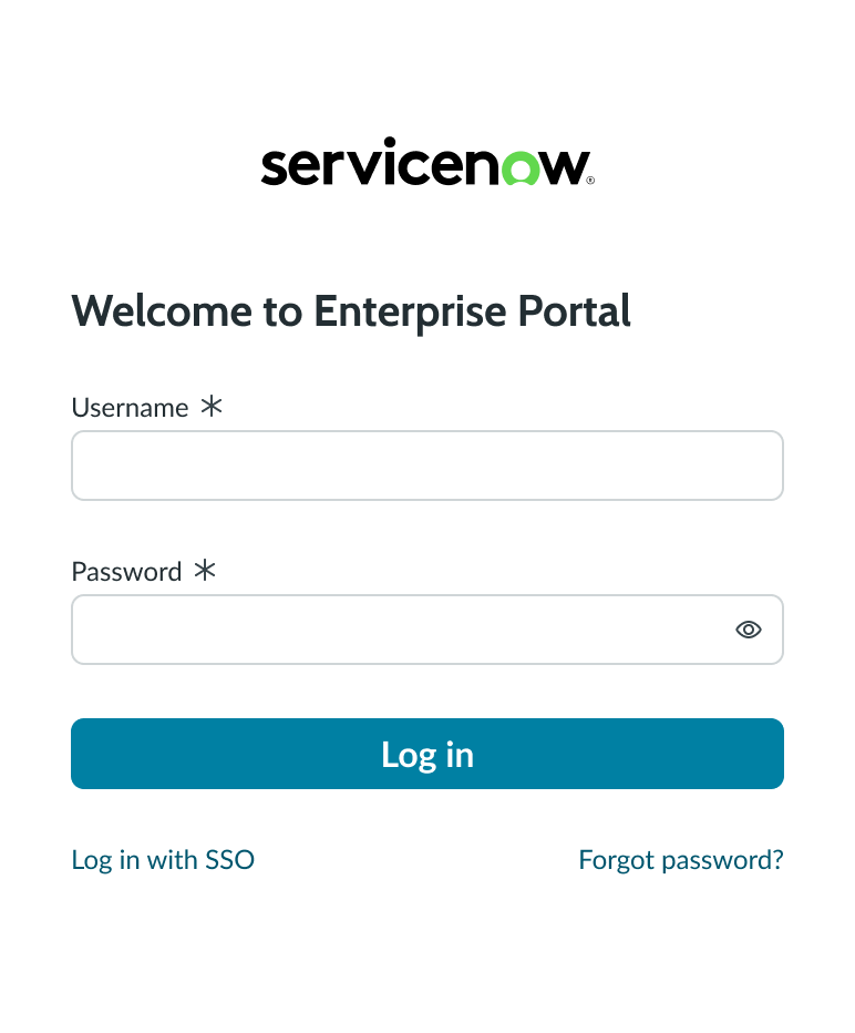 login screen with header explaining purpose of login