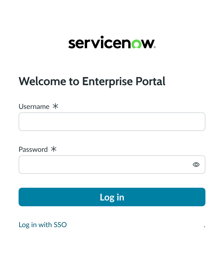 link to single sign-on login screen