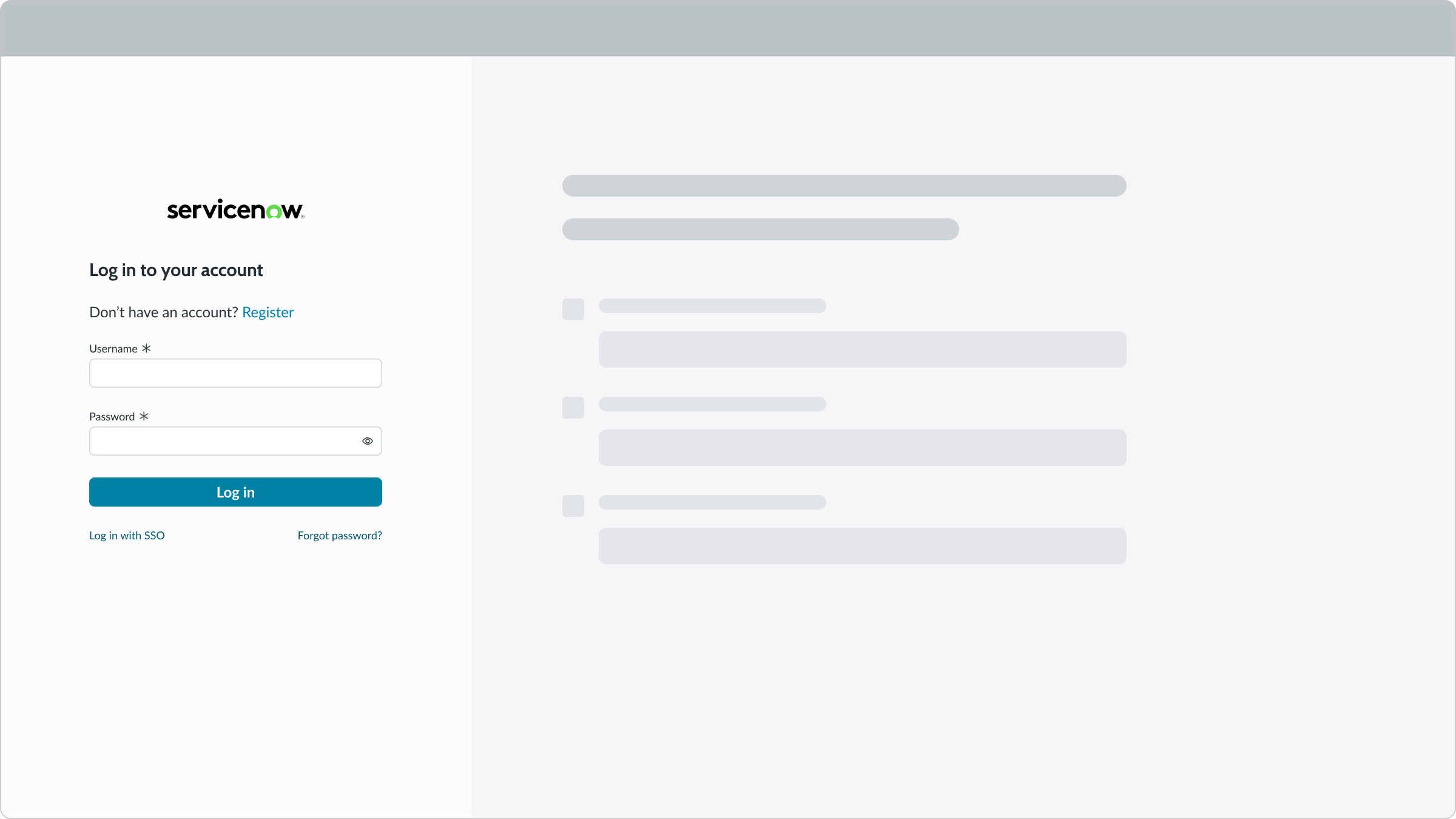 login form displayed on the left