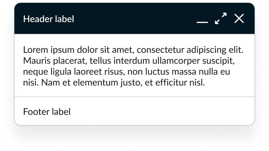 An example of the primary color variant with a dark background for the header panel