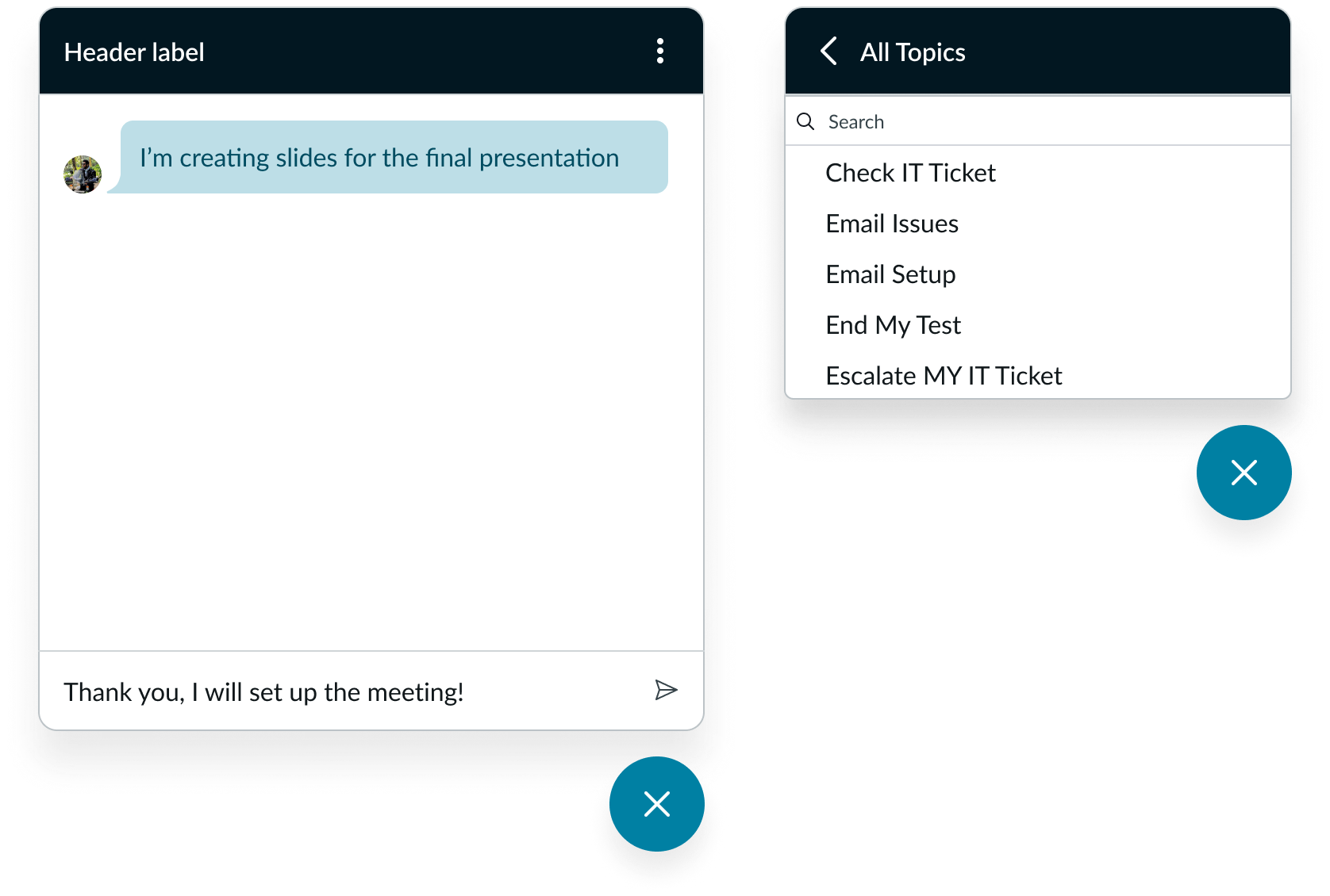 examples of different modeless dialog sizes