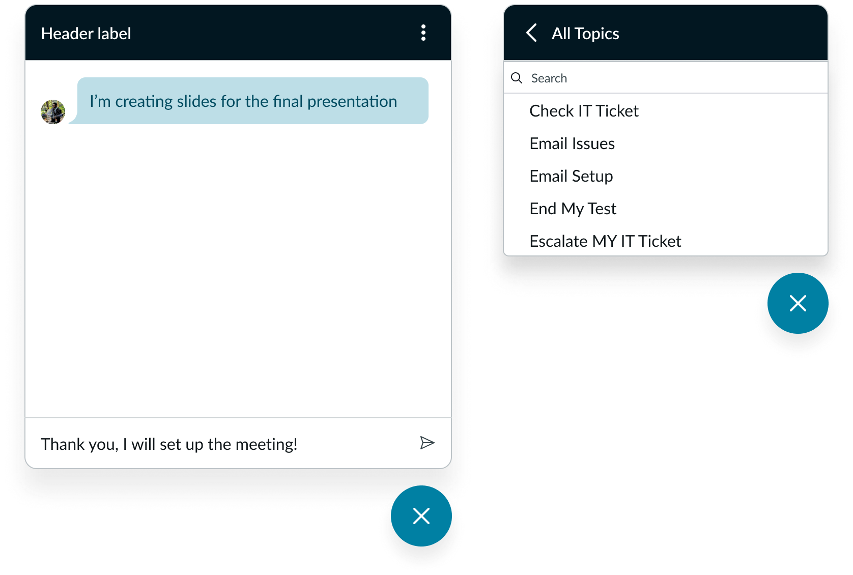 examples of different modeless dialog sizes