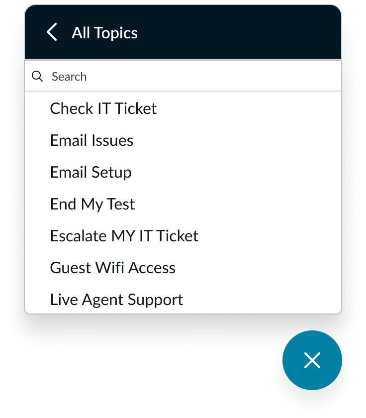 modeless dialog with top work panel only