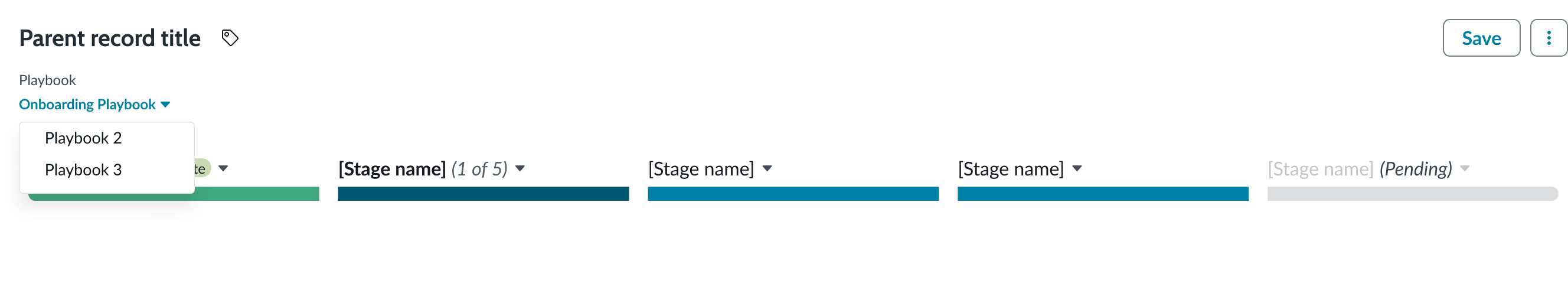 Playbook horizontal view with multiple running playbooks dropdown list expanded showing running playbook names