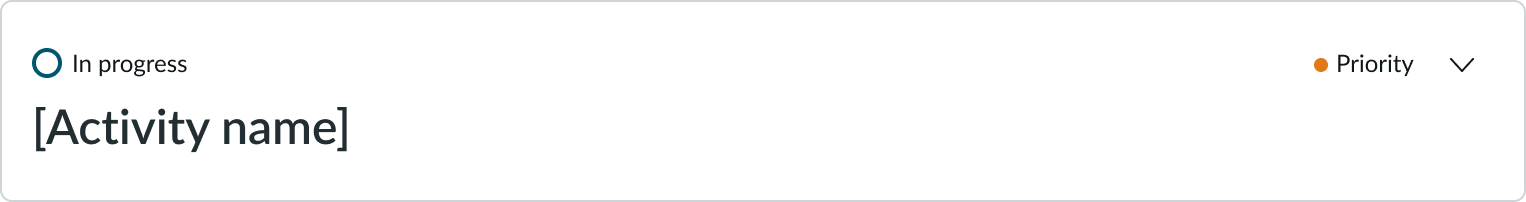 A single playbook activity collapsed in stacked vertical view