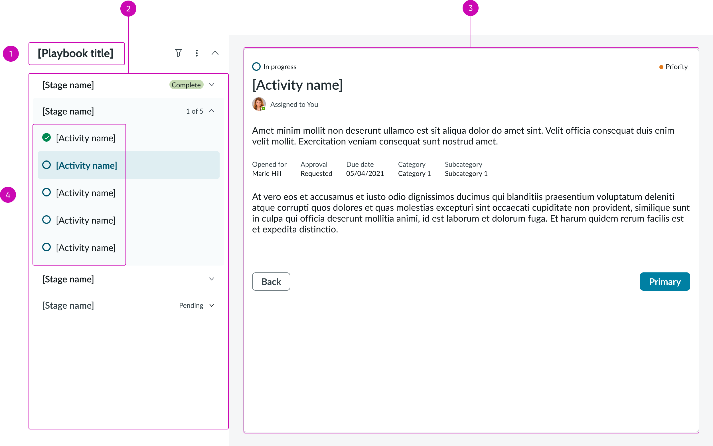 Playbook vertical view image showing the anatomy of the sections