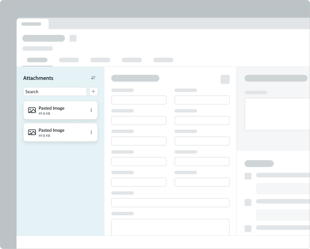 full-size attachment component in card view