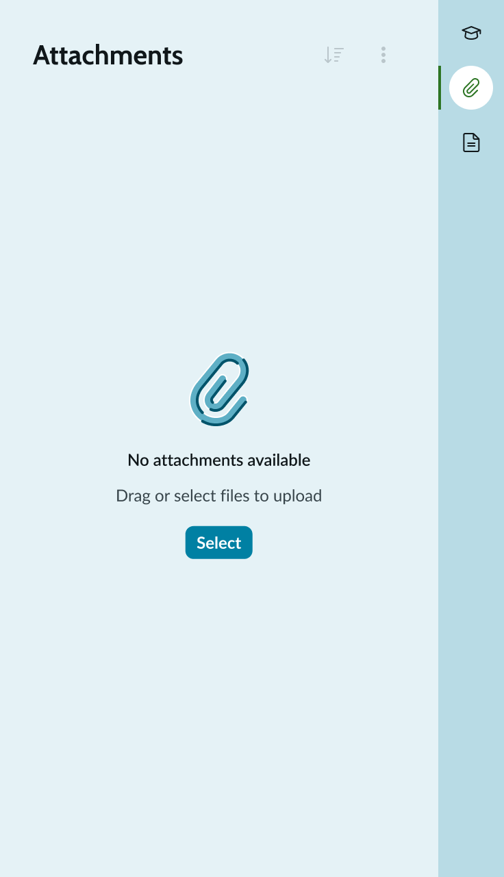 Shows the attachment component empty state
