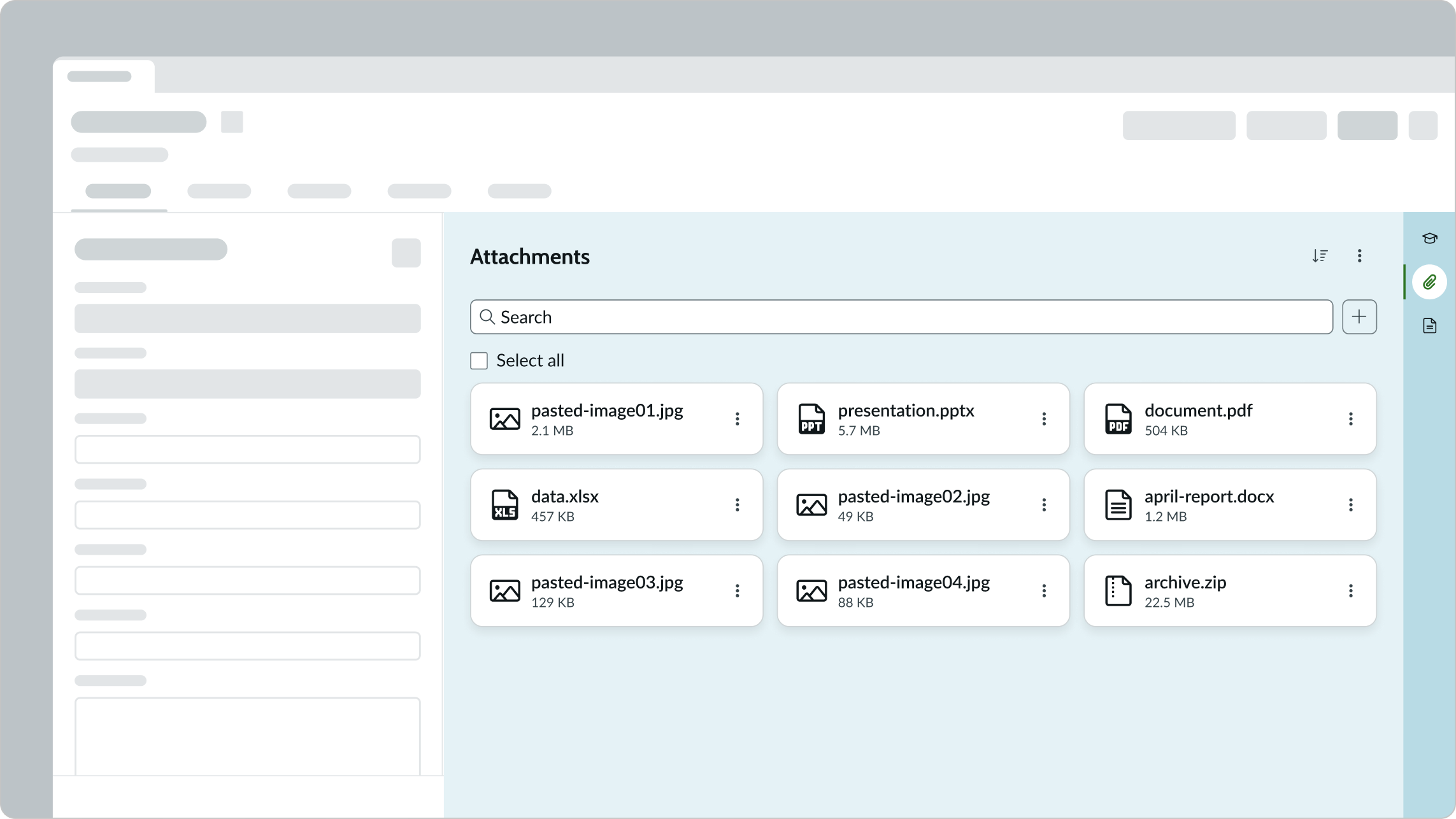 related item attachment component tile max width