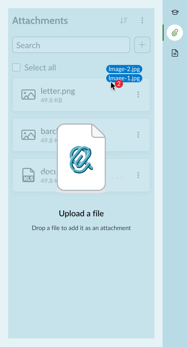 drag and drop attachments