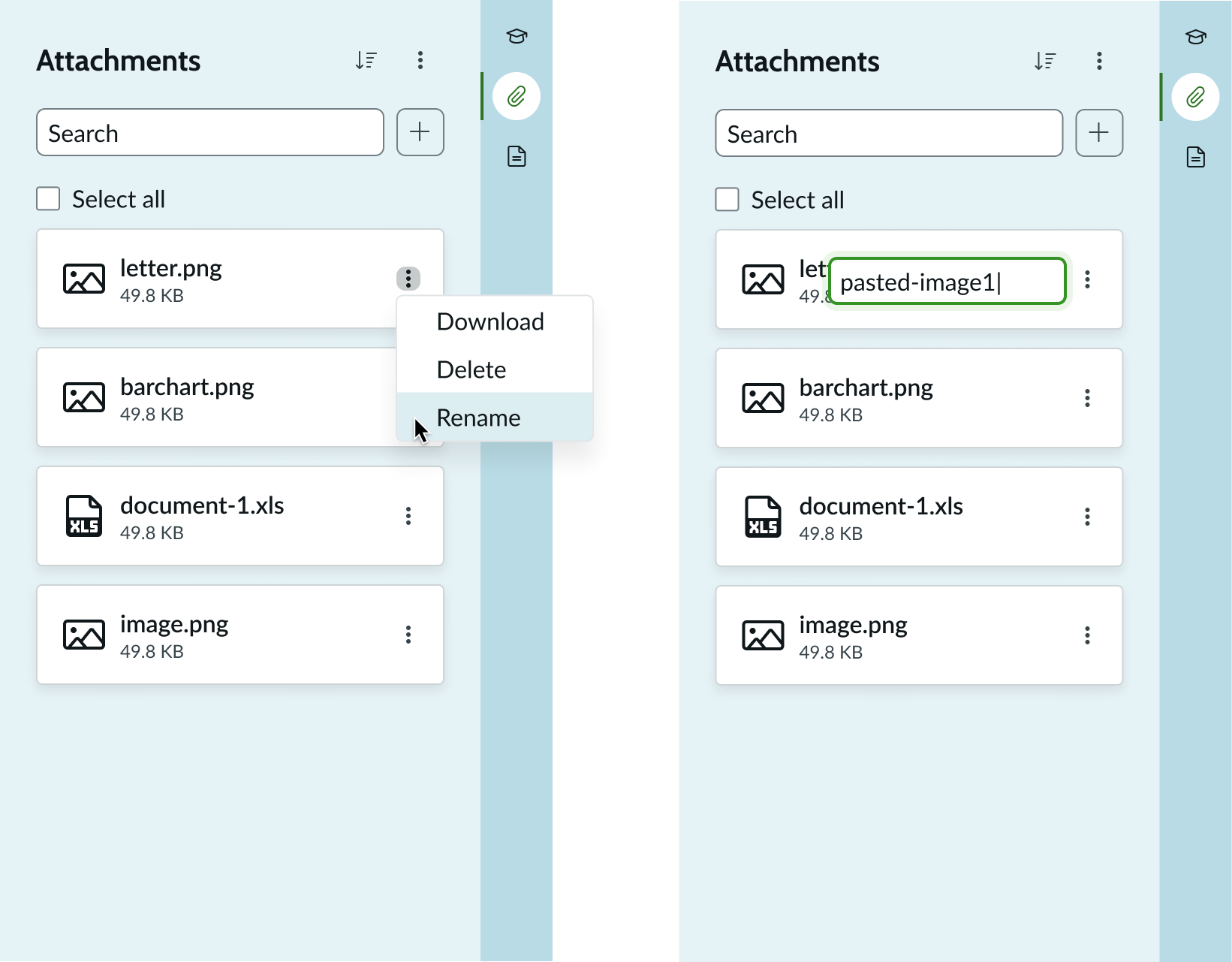 drag and drop attachments