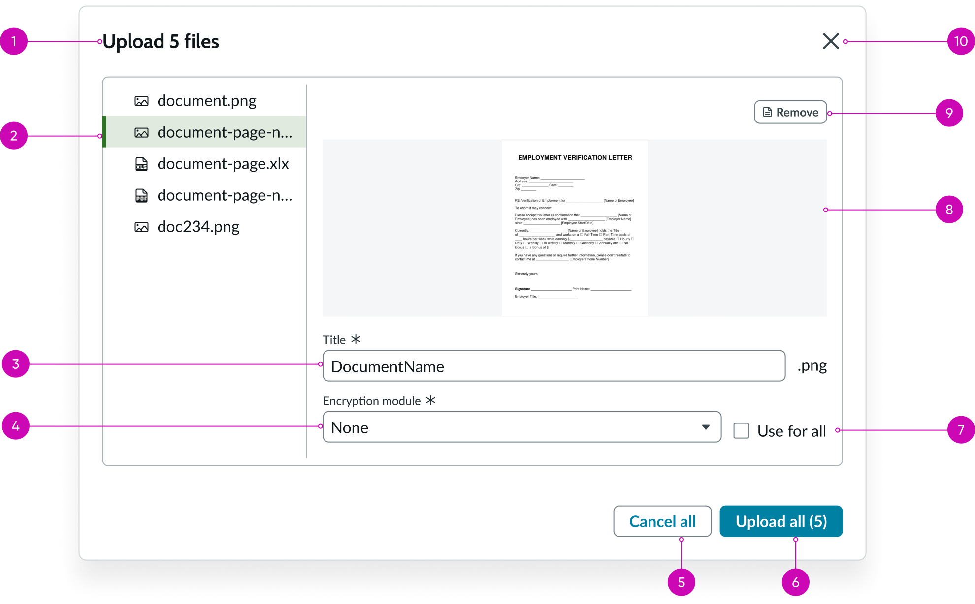anatomy of full attachment component