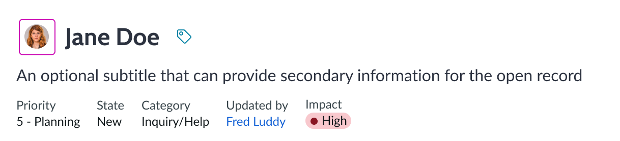 record header with avatar