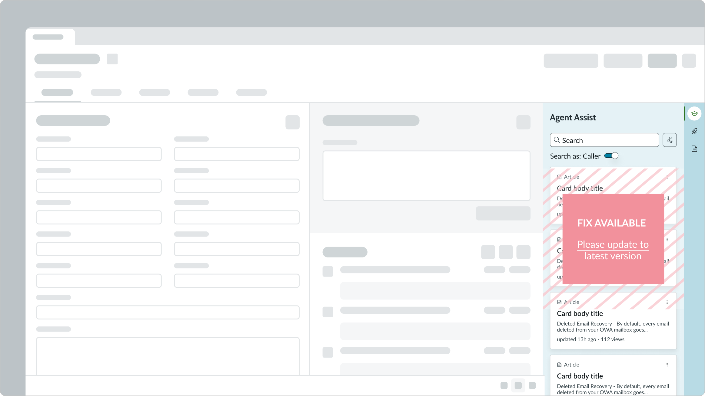 template component within the contextual side panel